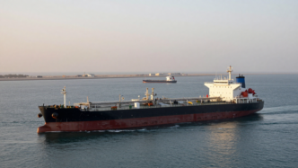 Oil tanker underway in the Gulf near Qatar