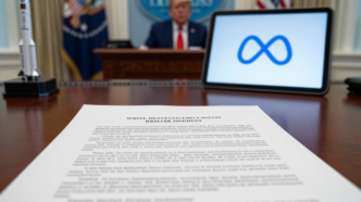 Financial disclosure papers beside Meta branding and a SpaceX rocket model