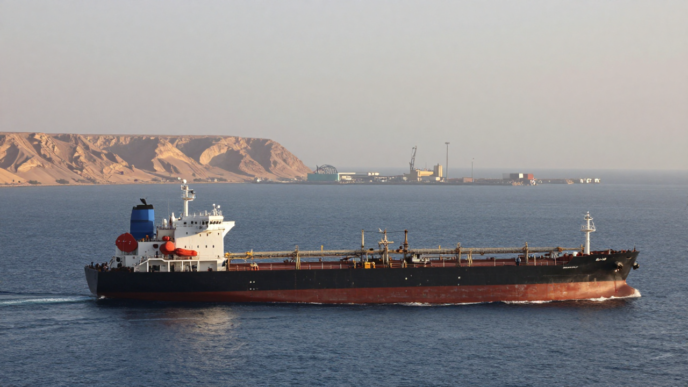 Oil tanker sailing near Yemen’s Red Sea coast