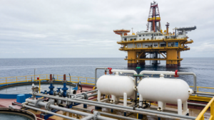 Offshore oil and gas platform and water-treatment equipment
