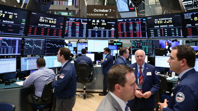 Traders monitor stock and Treasury markets on the New York Stock Exchange.