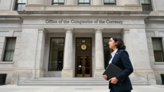 Federal courthouse in Washington, D.C., representing the community banks’ lawsuit over crypto trust bank charters.