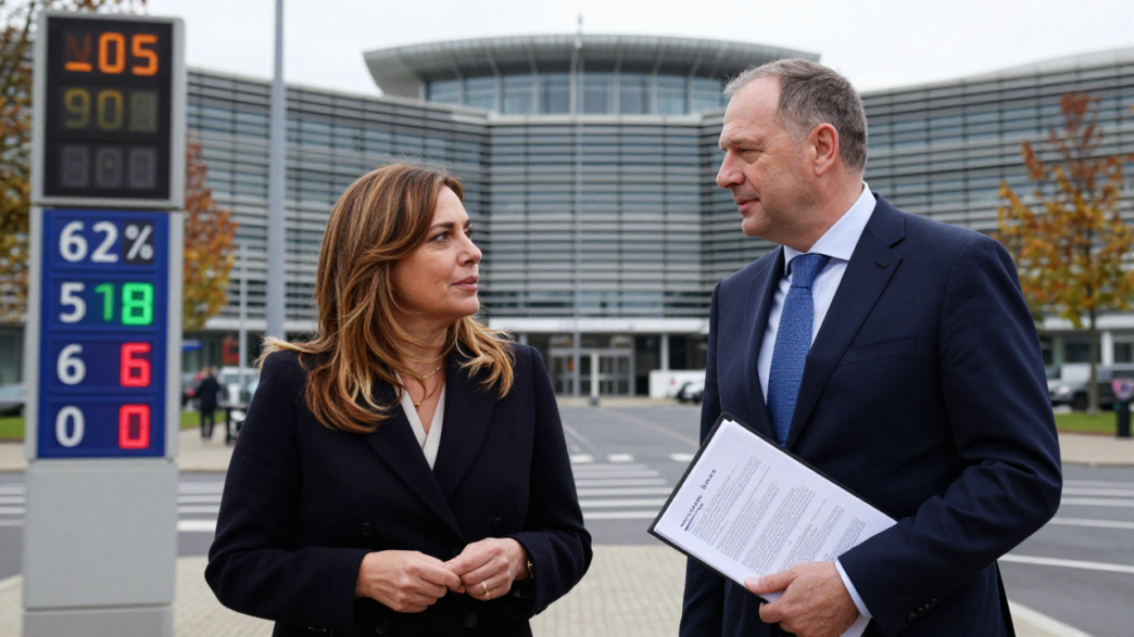 Giorgia Meloni and Kyriakos Mitsotakis near the European Commission headquarters in Brussels.