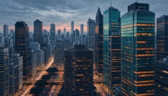 São Paulo skyline and financial district at dusk